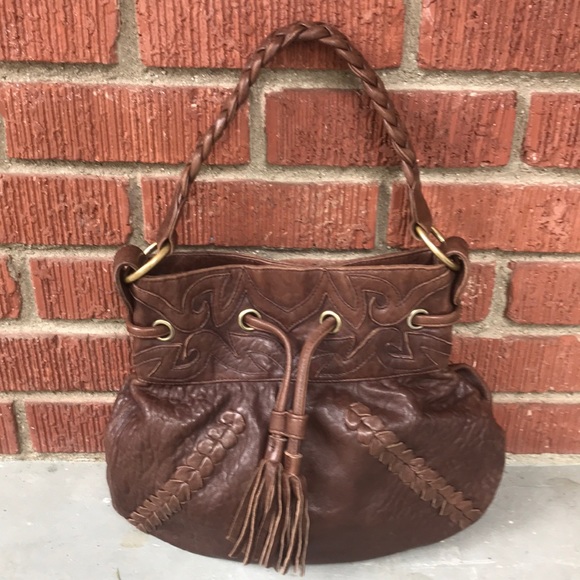 Treesje Handbags - Treesje Drawstring Leather Hobo
